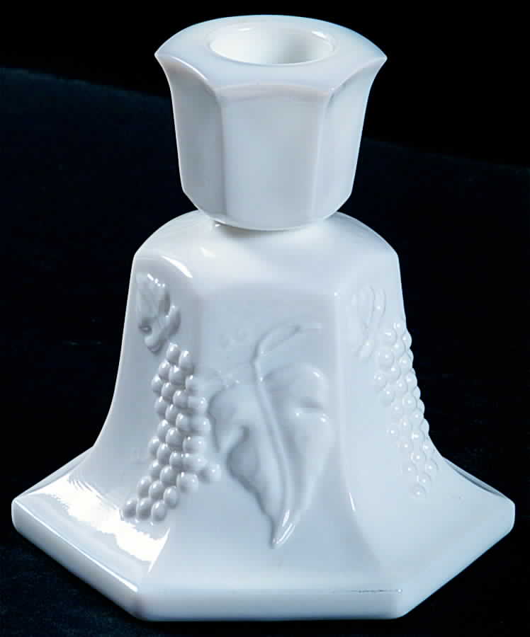Vintage Milk Glass Single Light Candlestick by Fostoria-1