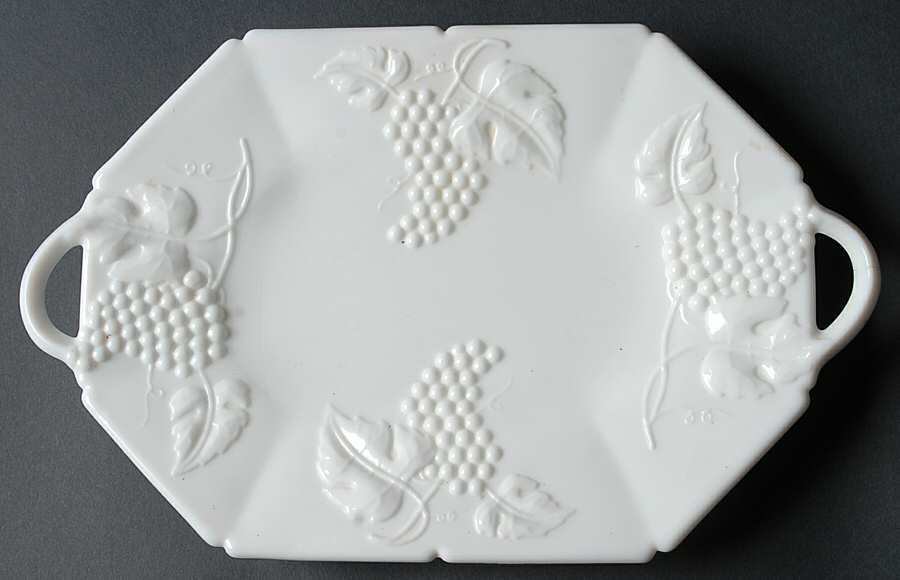 Vintage Milk Glass Bread Tray by Fostoria-1