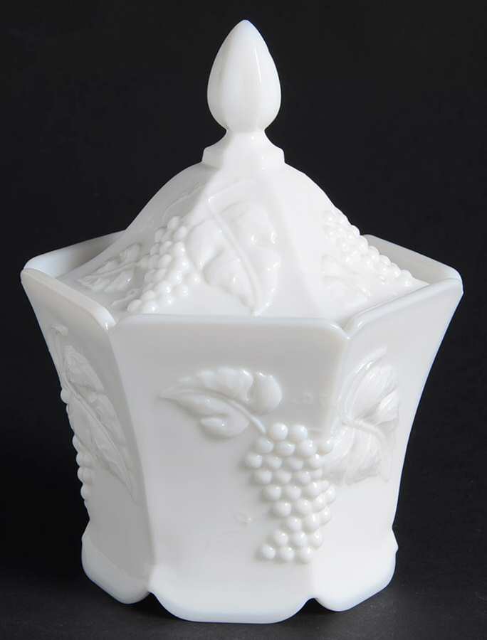 Vintage Milk Glass Candy Jar & Lid by Fostoria-1
