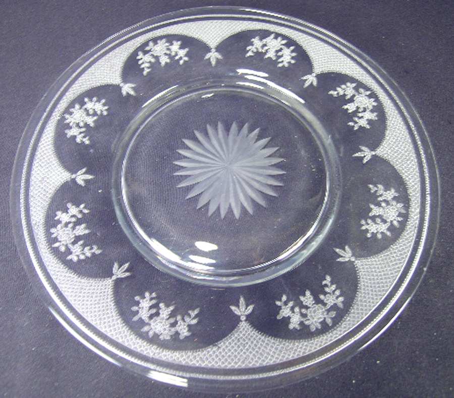 Virginia Clear (Older, Etched) 11" Sandwich Plate by Fostoria-1