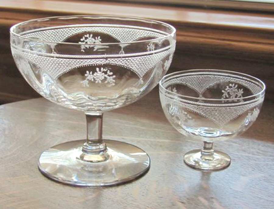 Virginia Clear (Older, Etched) Grapefruit and Liner by Fostoria-1