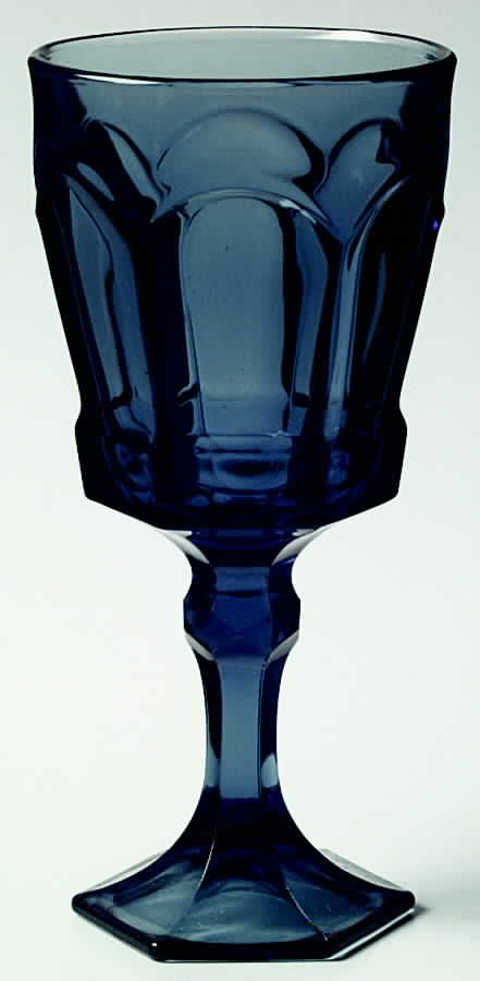Virginia Dark Blue Water Goblet by Fostoria-1