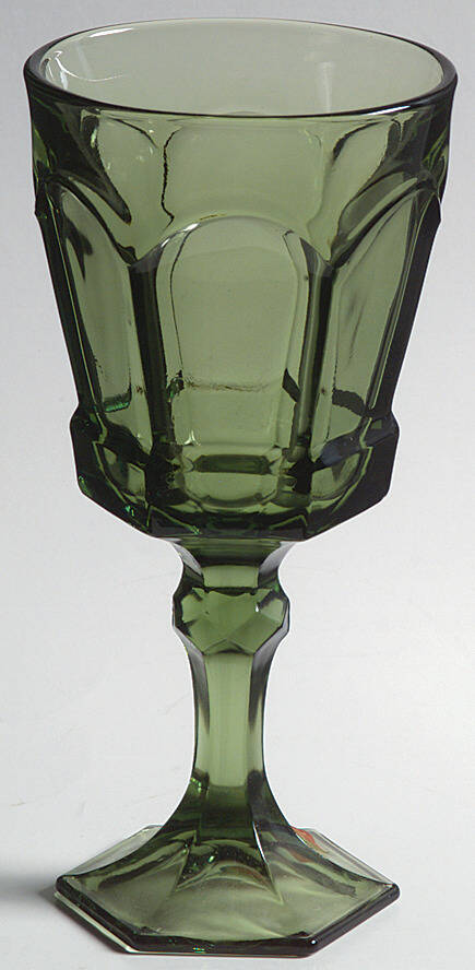 Virginia Green Water Goblet by Fostoria-1
