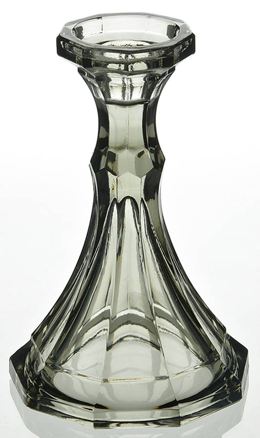 Virginia Smokey Grey Tall Single Light Candlestick by Fostoria-1