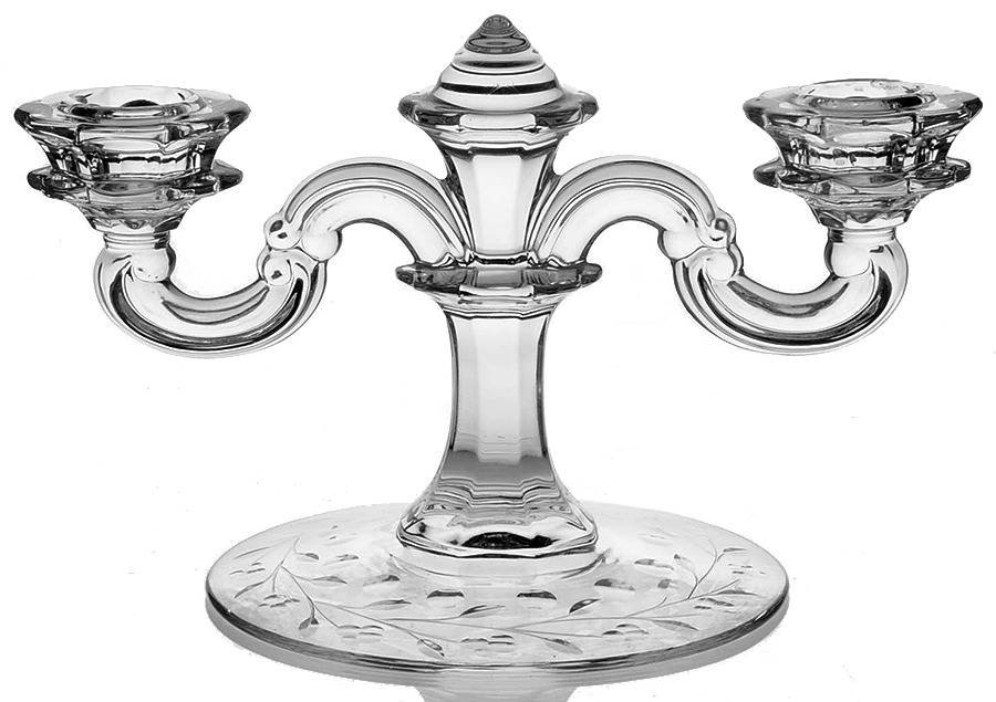 Watercress Double Light Candlestick by Fostoria-1