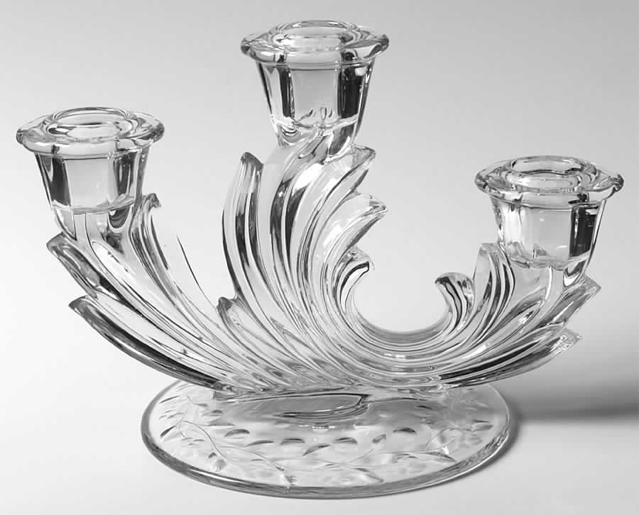 Watercress 3 Light Candlestick by Fostoria-1