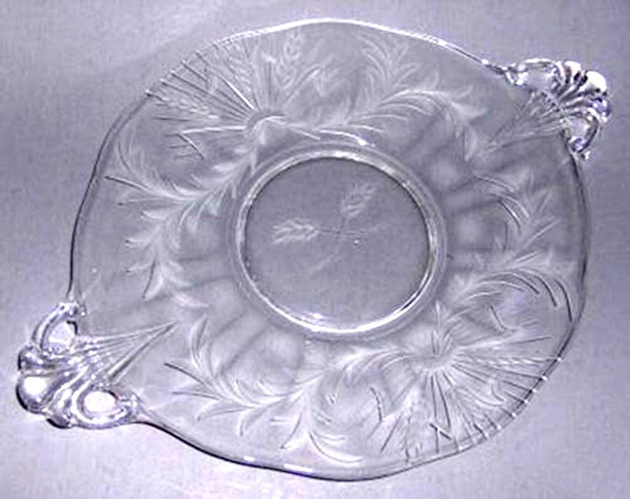 Wheat (Old-Serv Pieces) Handled Cake Plate (Shape 2440) by Fostoria-1