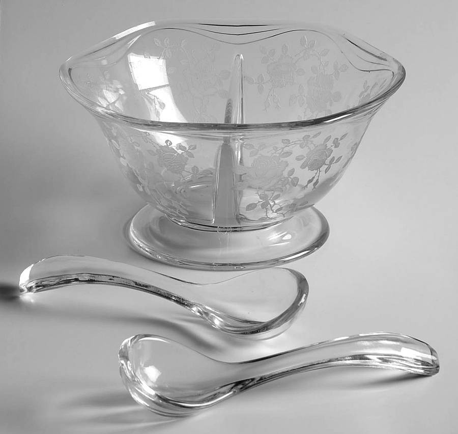 Willowmere Divided Mayonnaise and 2 Ladles by Fostoria-1