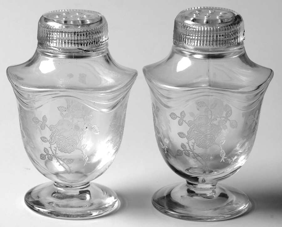 Willowmere Footed Shaker Set & Glass Lids by Fostoria-1