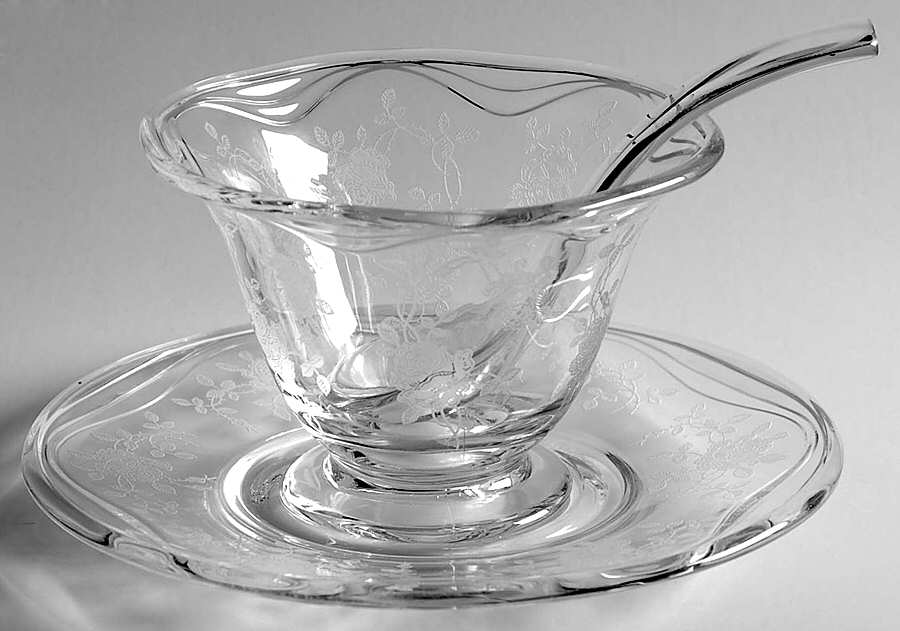 Willowmere Mayonnaise Bowl, Underplate and Ladle by Fostoria-1