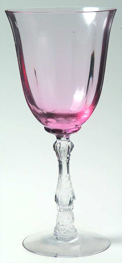 Wilma Pink Water Goblet by Fostoria-1