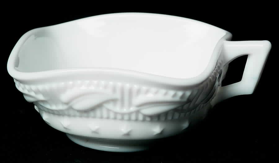 Wistar Milkglass Square Handled Nappy by Fostoria-1