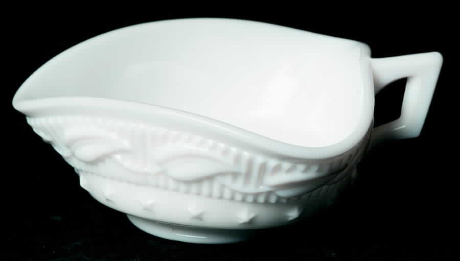 Wistar Milkglass Triangular Handled Nappy by Fostoria-1