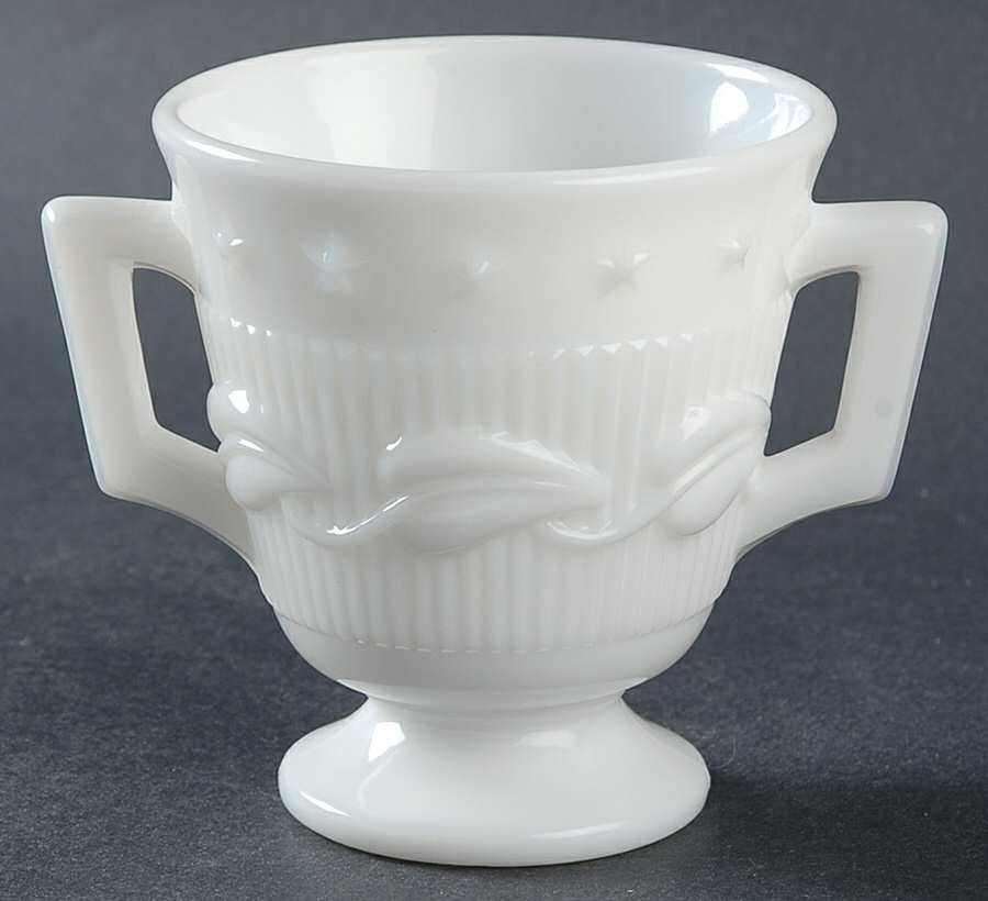 Wistar Milkglass Open Sugar by Fostoria-1