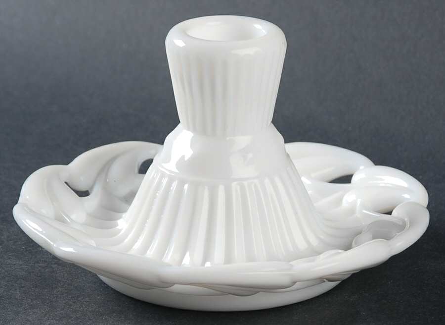 Wistar Milkglass Single Light Candlestick by Fostoria-1