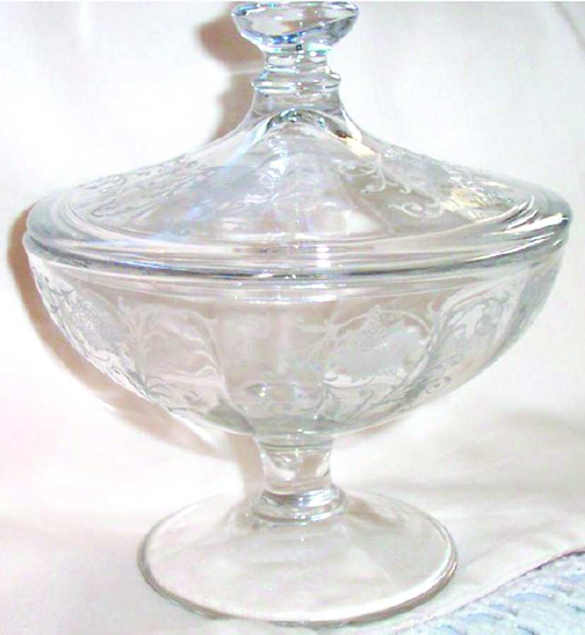 Woodland 1/2 Lb Candy Jar & Lid by Fostoria-1