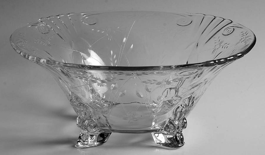 York (Stem 6007, Cut 709) 10" Round Bowl by Fostoria-1