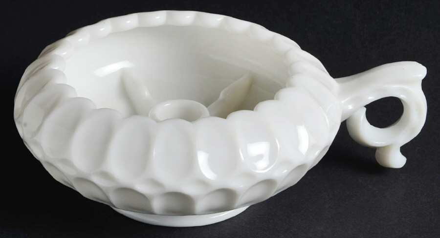 Thumbprint Milkglass Hurricane Lamp, No Globe by Fenton-1