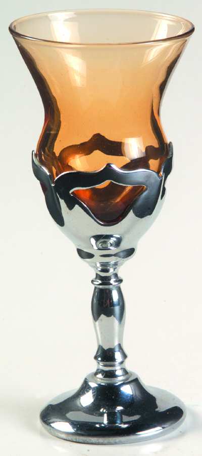 Farber Crystal (Chrome) Amber Cordial by Farber Brothers-1