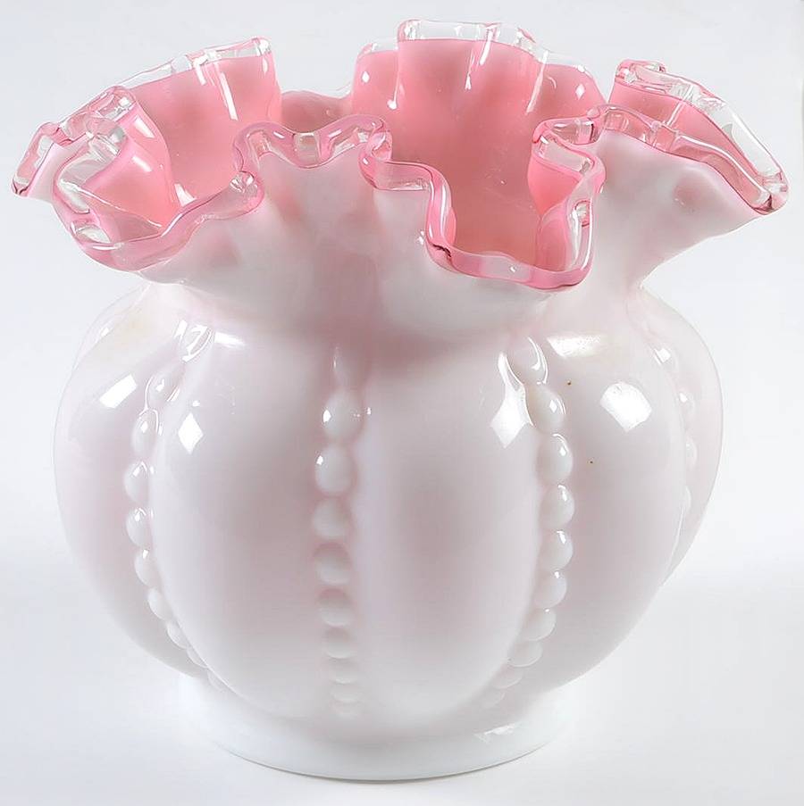 Peach Crest 5" Flower Vase by Fenton-1