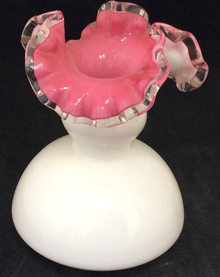Peach Crest 7" Flower Vase by Fenton-1