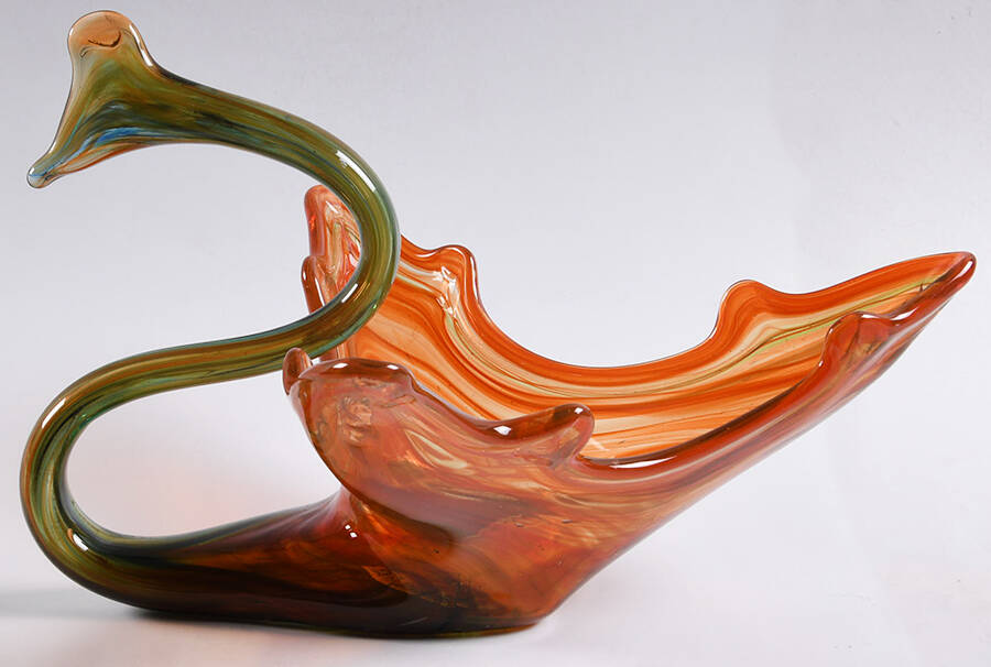 Peach Crest 10" Round Crimped Bowl by Fenton-1