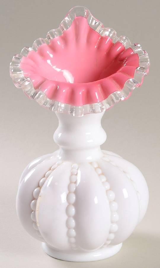 Peach Crest 7" Crimped Vase by Fenton-1