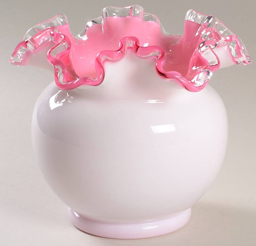 Peach Crest 5" Flower Vase by Fenton-1