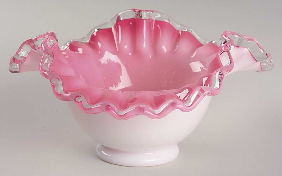 Peach Crest 7" Triangular Bowl by Fenton-1