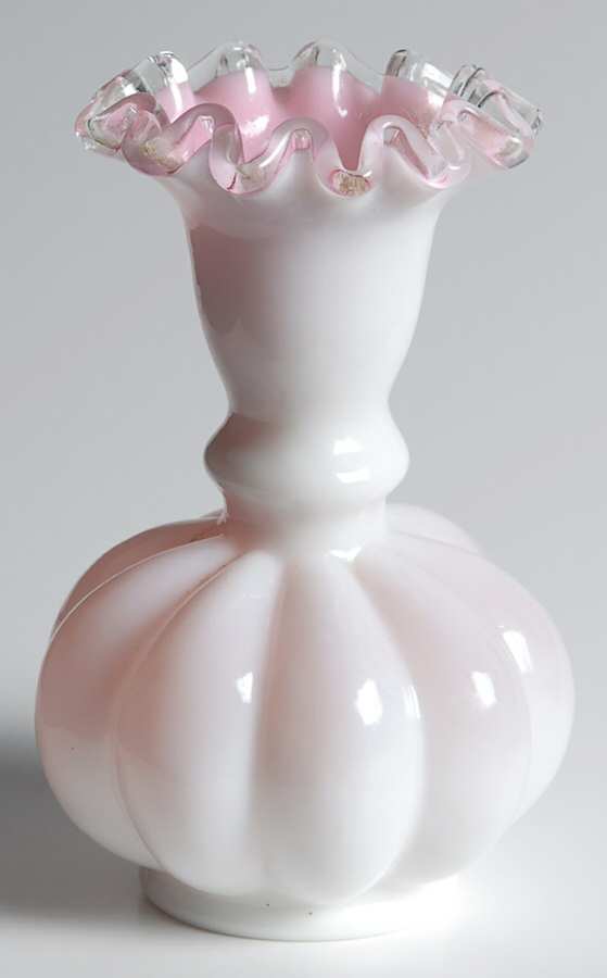Peach Crest 5" Flower Vase by Fenton-1
