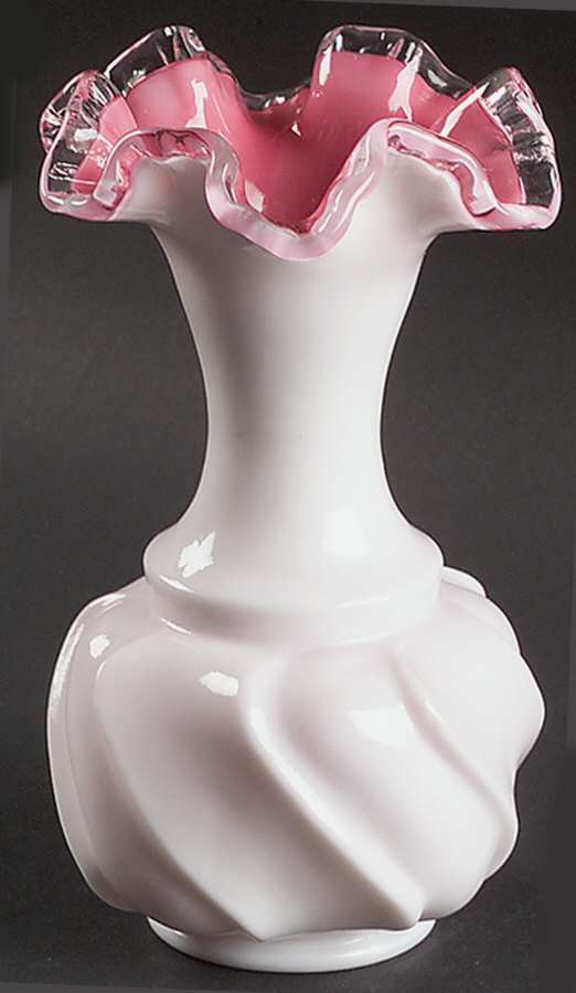 Peach Crest 6" Crimped Vase by Fenton-1