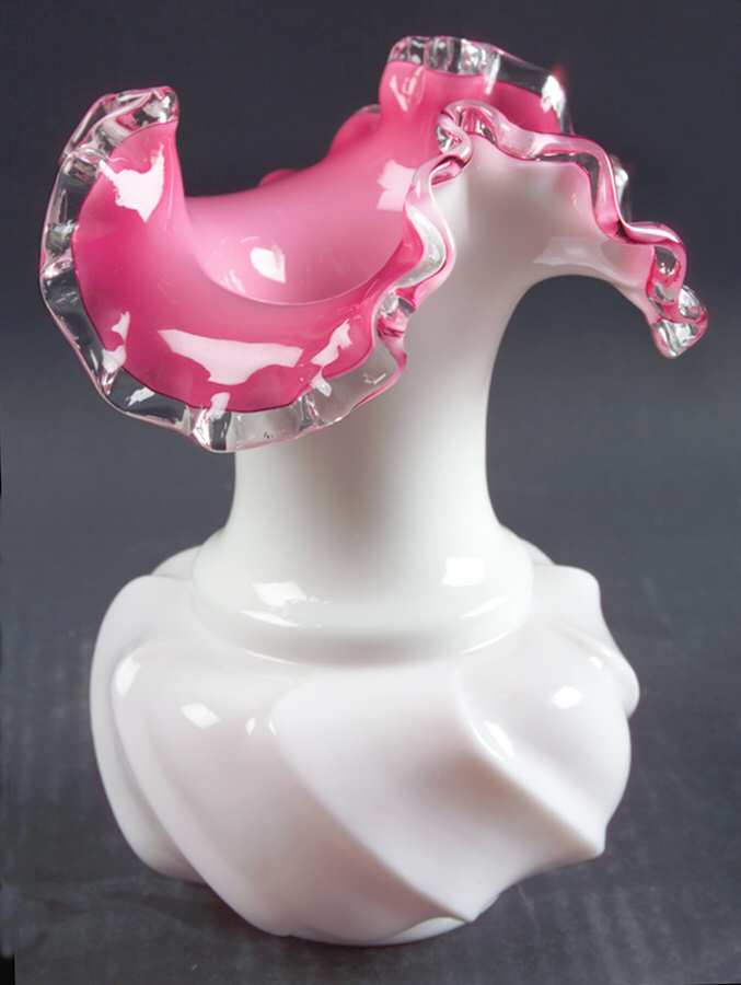 Peach Crest 6" Crimped Vase by Fenton-1