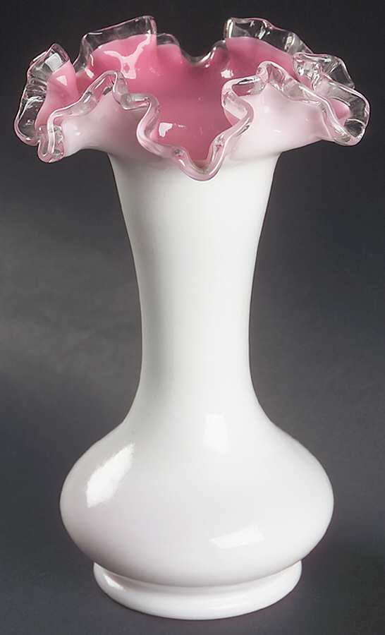 Peach Crest 8" Flower Vase by Fenton-1
