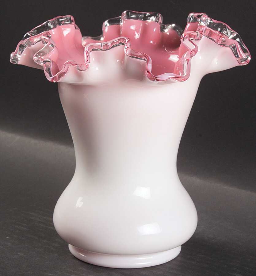 Peach Crest 6" Flower Vase by Fenton-1