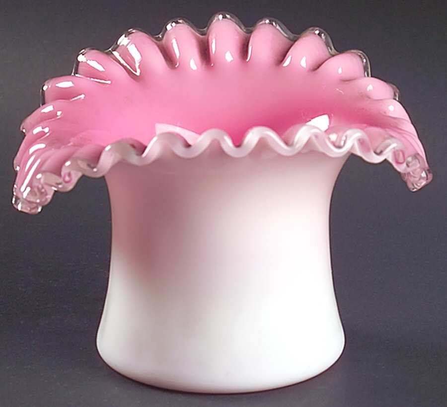 Peach Crest 6" Topper (Top Hat) by Fenton-1
