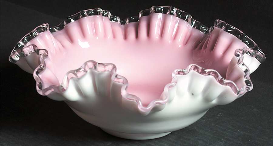 Peach Crest 10" Round Crimped Bowl by Fenton-1