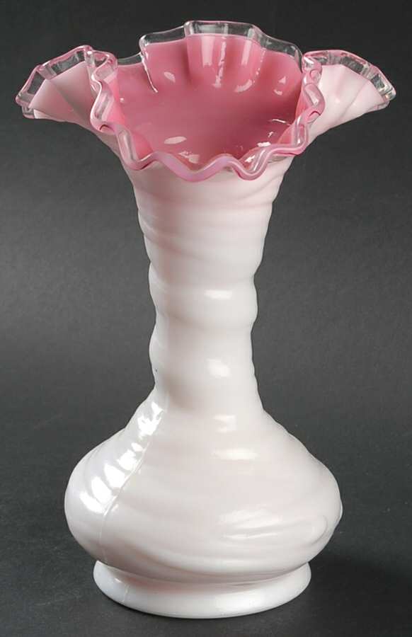 Peach Crest 8" Flower Vase by Fenton-1