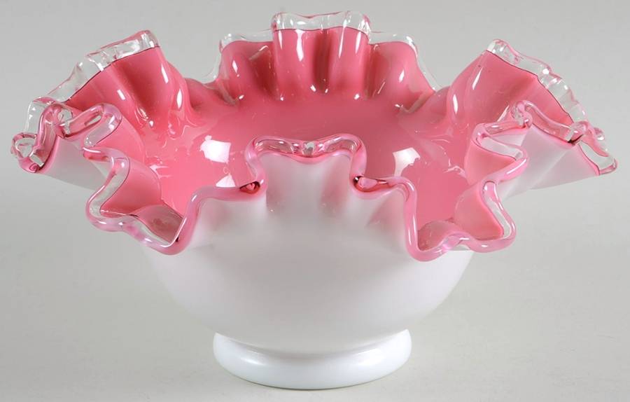 Peach Crest 6" Round Crimped Bowl by Fenton-1