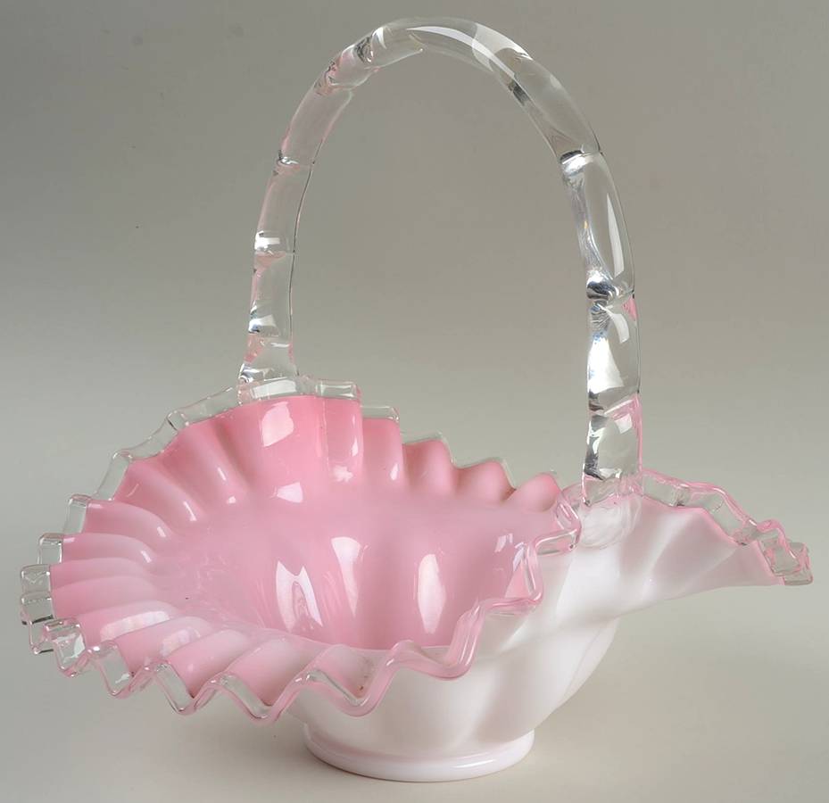Peach Crest 10" Crests Basket by Fenton-1