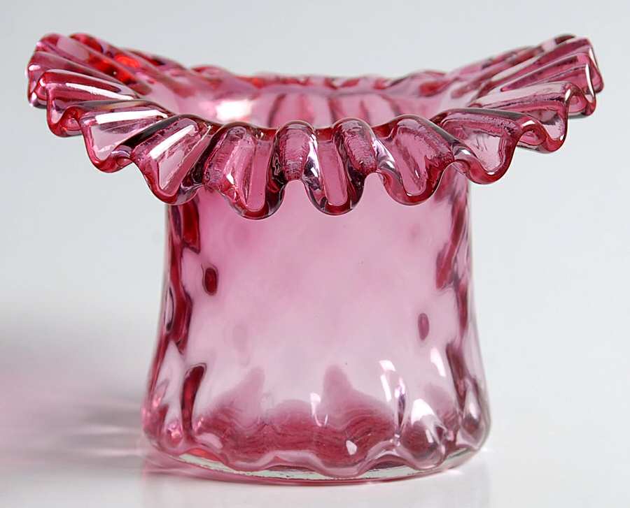 Diamond Optic Ruby (Overlay) Top Hat Topper by Fenton-1