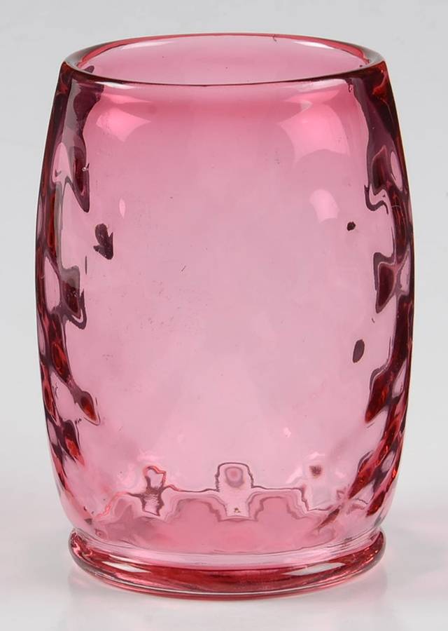 Diamond Optic Ruby (Overlay) 10 Oz Flat Tumbler by Fenton-1