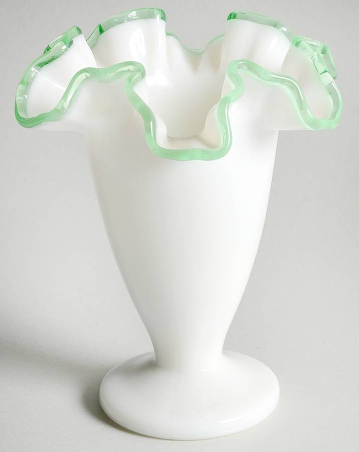 Emerald Crest 6" Double Crimped Vase by Fenton-1