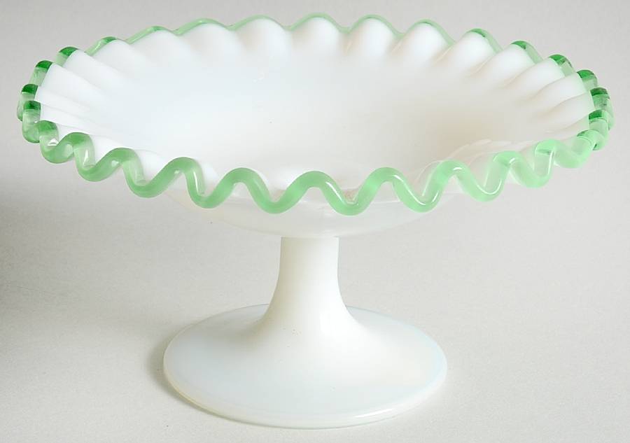 Emerald Crest Footed Open Nut Dish by Fenton-1