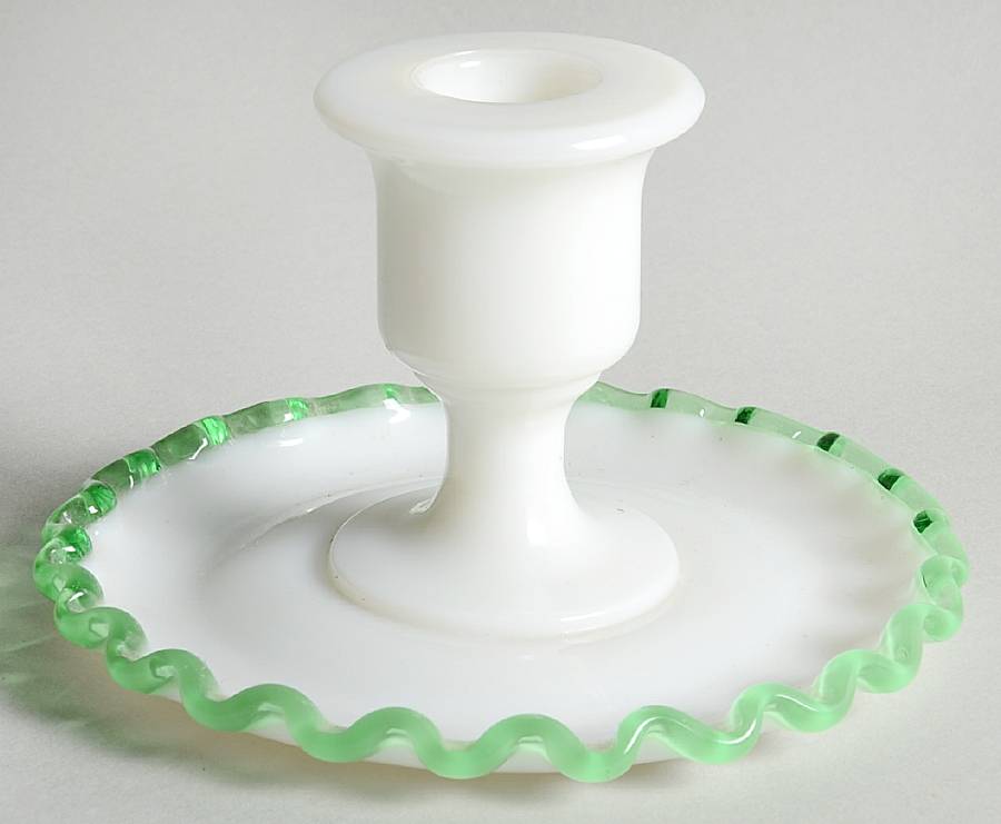 Emerald Crest Flat Candleholder by Fenton-1
