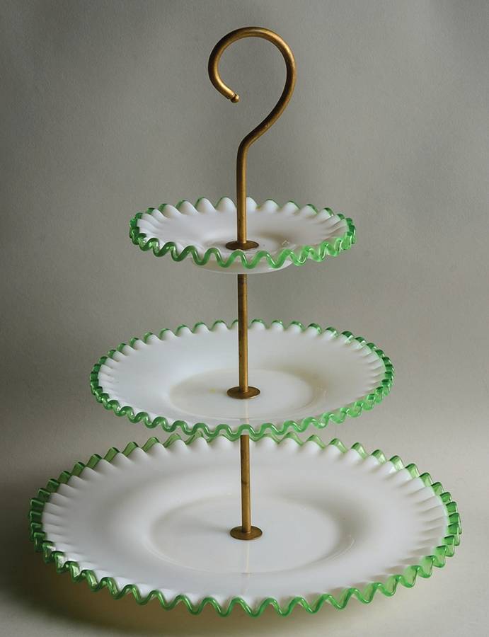 Emerald Crest 3 Tier Tidbit by Fenton-1