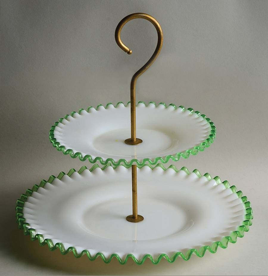 Emerald Crest 2 Tier Tidbit by Fenton-1