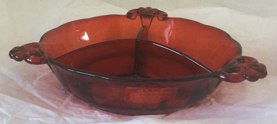 Lafayette Ruby 8" Round 3 Part Relish by Fostoria-1