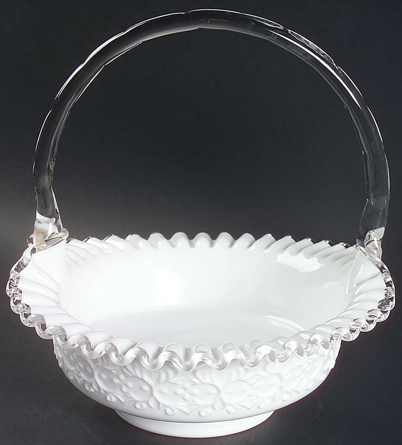 Silver Crest Spanish Lace #3537 Spanish Lace 9" Basket by Fenton-1
