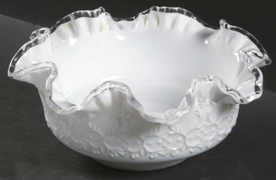 Silver Crest Spanish Lace 9" Round Crimped Bowl by Fenton-1