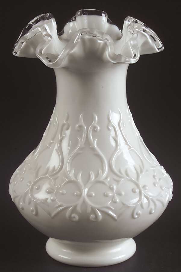 Silver Crest Spanish Lace 8" Flower Vase by Fenton-1